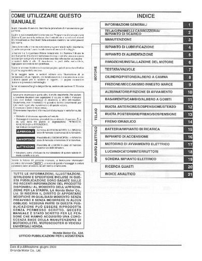 Honda Moto XR125L Manuale d